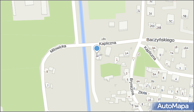 Sosnowiec, Kapliczna, 14, mapa Sosnowca