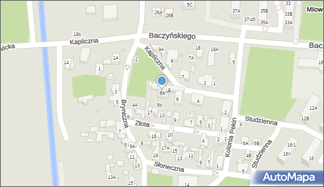 Sosnowiec, Kapliczna, 6A, mapa Sosnowca