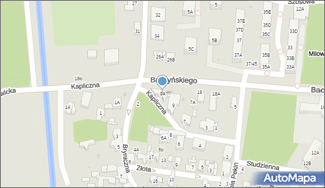 Sosnowiec, Kapliczna, 9A, mapa Sosnowca