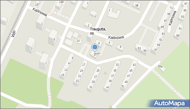 Sosnowiec, Kalinowa, 10, mapa Sosnowca