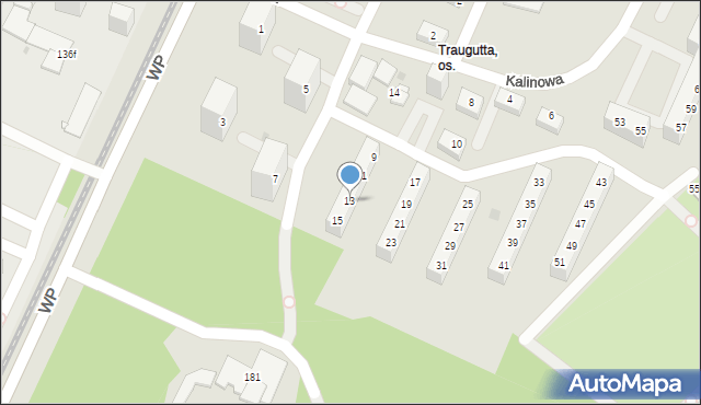 Sosnowiec, Kalinowa, 13, mapa Sosnowca