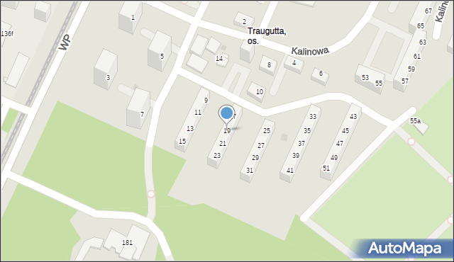 Sosnowiec, Kalinowa, 19, mapa Sosnowca