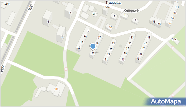 Sosnowiec, Kalinowa, 23, mapa Sosnowca