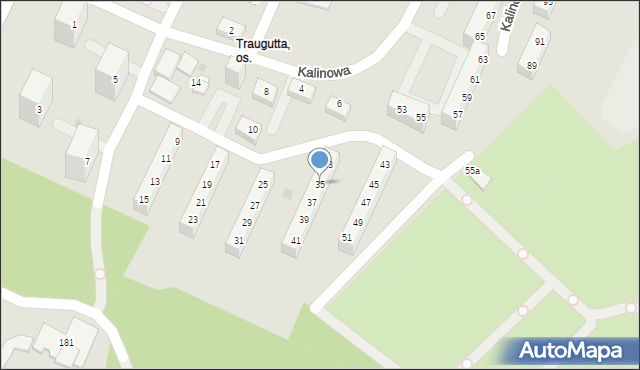 Sosnowiec, Kalinowa, 35, mapa Sosnowca