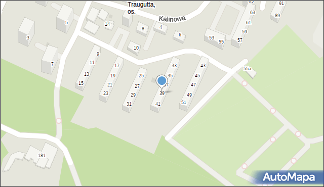 Sosnowiec, Kalinowa, 39, mapa Sosnowca