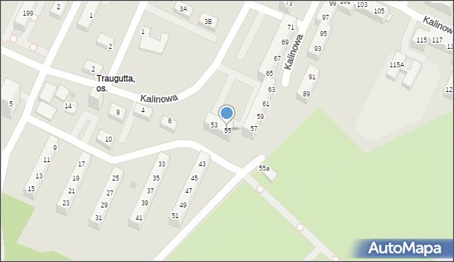 Sosnowiec, Kalinowa, 55, mapa Sosnowca