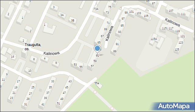 Sosnowiec, Kalinowa, 61, mapa Sosnowca