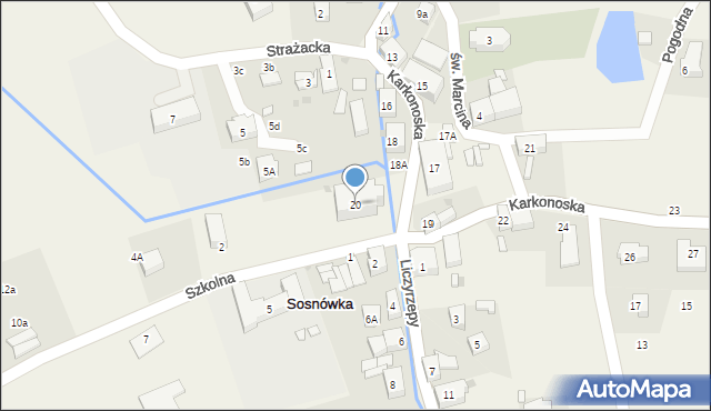Sosnówka, Karkonoska, 20, mapa Sosnówka