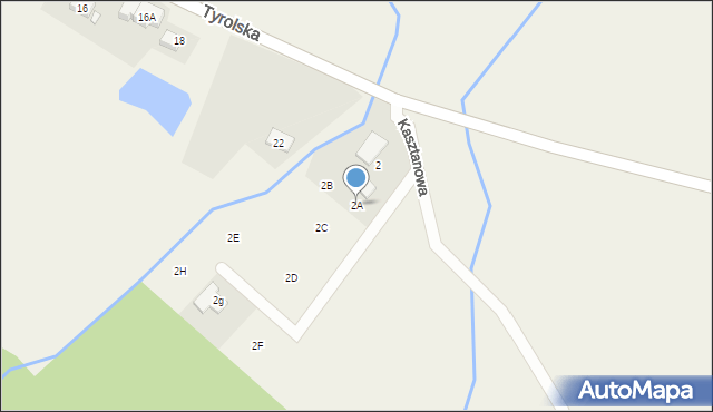 Sosnówka, Kasztanowa, 2A, mapa Sosnówka