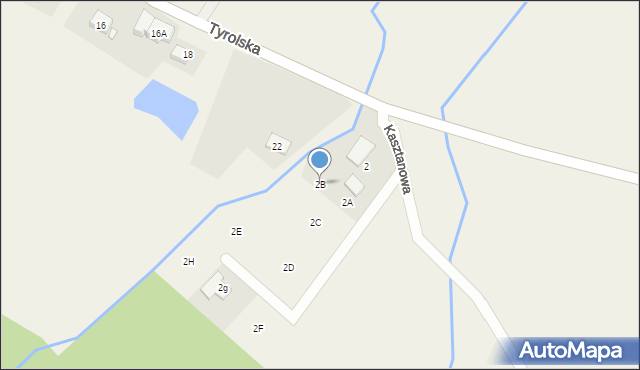 Sosnówka, Kasztanowa, 2B, mapa Sosnówka