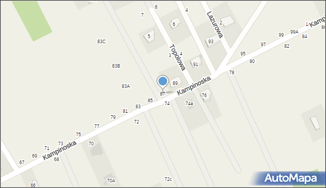 Sowia Wola Folwarczna, Kampinoska, 87, mapa Sowia Wola Folwarczna