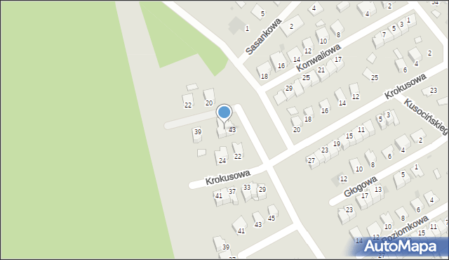 Stalowa Wola, Kasztanowa, 43A, mapa Stalowa Wola