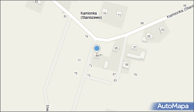Staniszewo, Kamionka (Staniszewo), 141, mapa Staniszewo