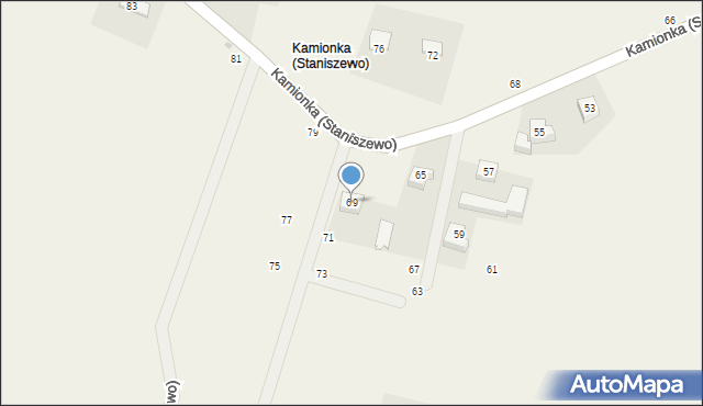 Staniszewo, Kartuska, 69, mapa Staniszewo