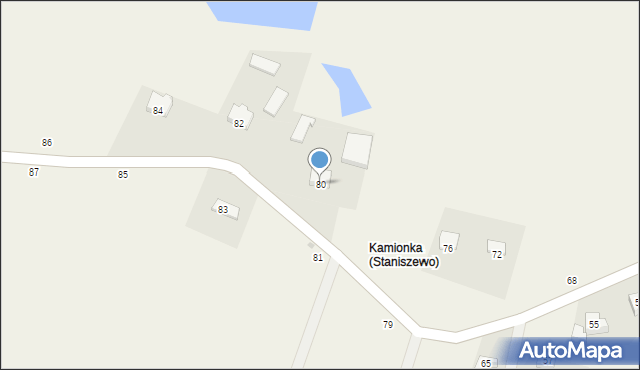 Staniszewo, Kartuska, 80, mapa Staniszewo