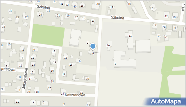 Stare Miasto, Kasztanowa, 4, mapa Stare Miasto