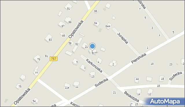 Staszów, Karkonoska, 6, mapa Staszów