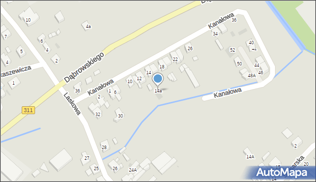 Stęszew, Kanałowa, 14a, mapa Stęszew