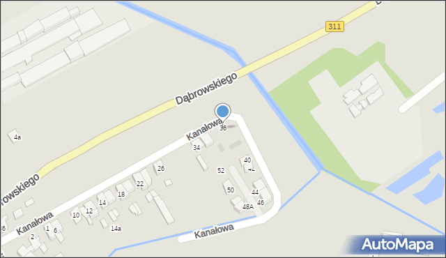 Stęszew, Kanałowa, 36, mapa Stęszew