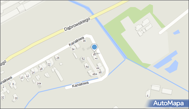 Stęszew, Kanałowa, 40, mapa Stęszew