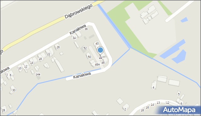 Stęszew, Kanałowa, 44, mapa Stęszew