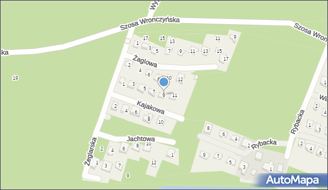 Stęszewko, Kajakowa, 9, mapa Stęszewko