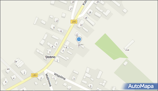 Stobno, Kasztanowa, 10, mapa Stobno