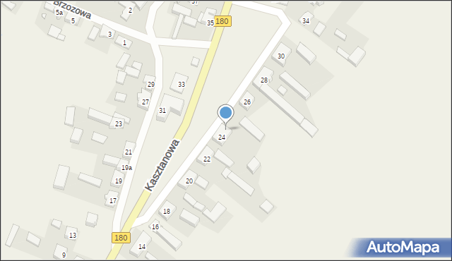 Stobno, Kasztanowa, 24a, mapa Stobno