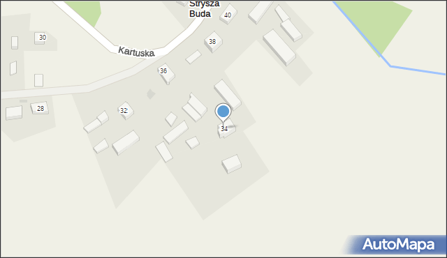 Strysza Buda, Kartuska, 34, mapa Strysza Buda