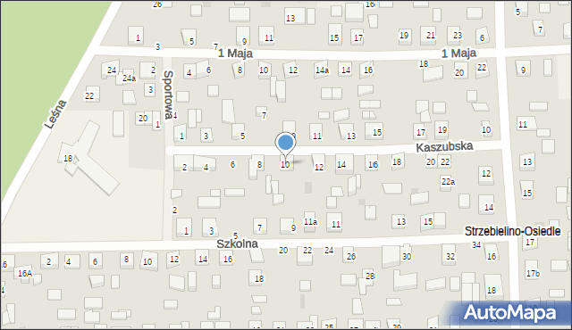 Strzebielino, Kaszubska, 10, mapa Strzebielino