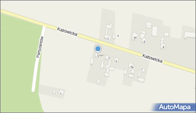 Strzebiń, Katowicka, 1, mapa Strzebiń
