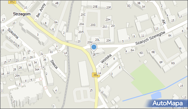 Strzegom, Kasztelańska, 18, mapa Strzegom