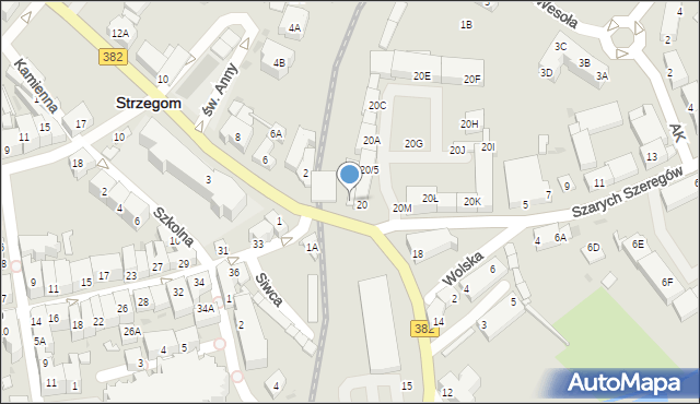 Strzegom, Kasztelańska, 22, mapa Strzegom