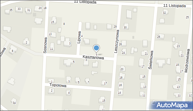 Strzegowo, Kasztanowa, 1, mapa Strzegowo
