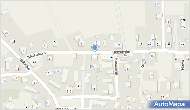 Strzelno, Kaszubska, 10, mapa Strzelno