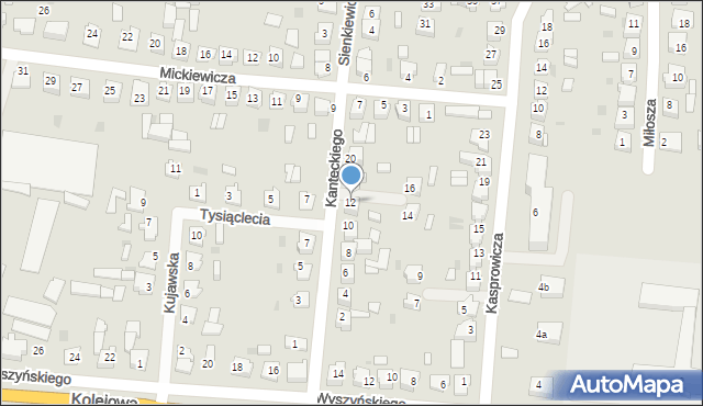 Strzelno, Kanteckiego Antoniego, ks., 12, mapa Strzelno