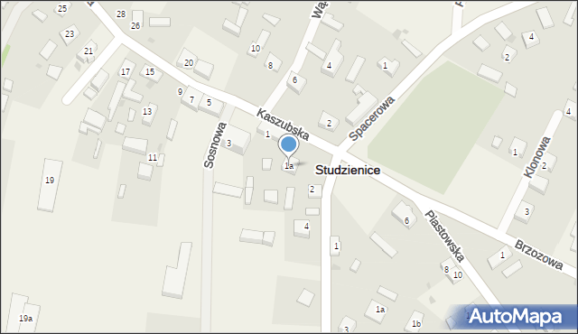 Studzienice, Kaszubska, 1a, mapa Studzienice