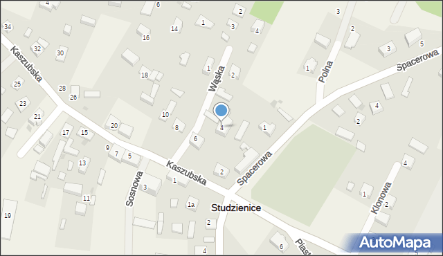 Studzienice, Kaszubska, 4, mapa Studzienice