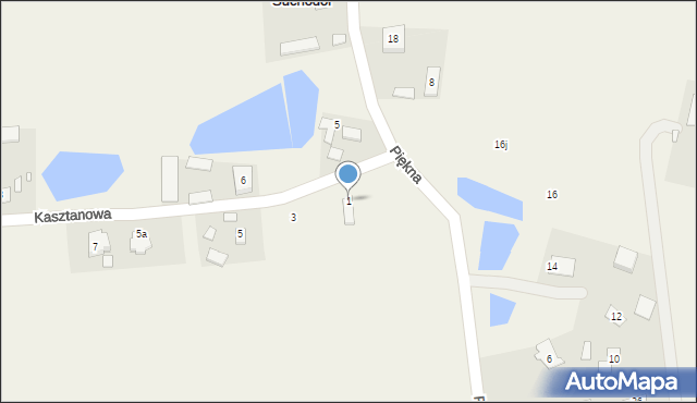 Suchodół, Kasztanowa, 1, mapa Suchodół