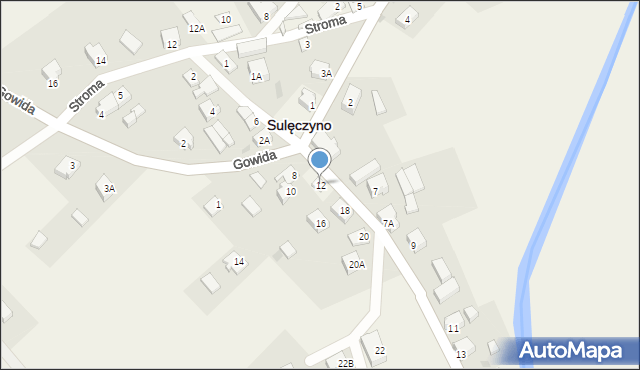 Sulęczyno, Kaszubska, 12, mapa Sulęczyno