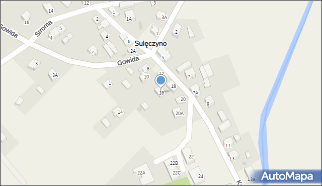 Sulęczyno, Kaszubska, 16, mapa Sulęczyno