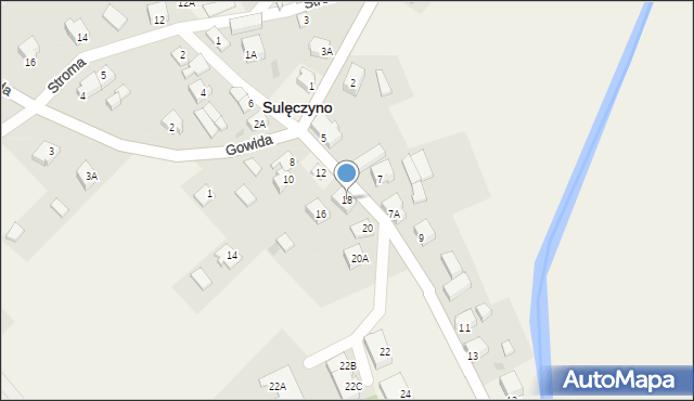 Sulęczyno, Kaszubska, 18, mapa Sulęczyno