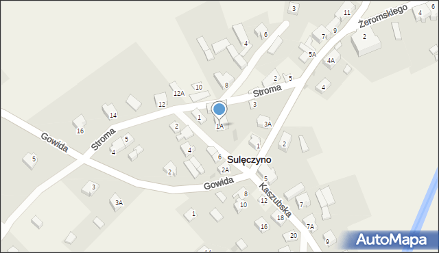 Sulęczyno, Kaszubska, 1A, mapa Sulęczyno