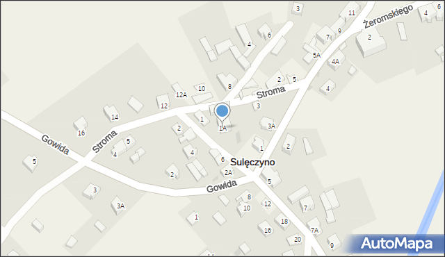 Sulęczyno, Kaszubska, 1A, mapa Sulęczyno