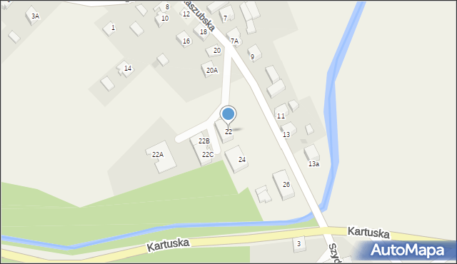 Sulęczyno, Kaszubska, 22, mapa Sulęczyno