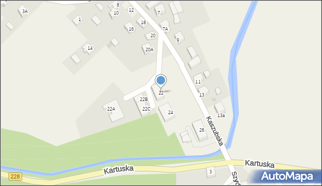 Sulęczyno, Kaszubska, 22, mapa Sulęczyno