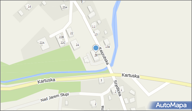 Sulęczyno, Kaszubska, 26, mapa Sulęczyno