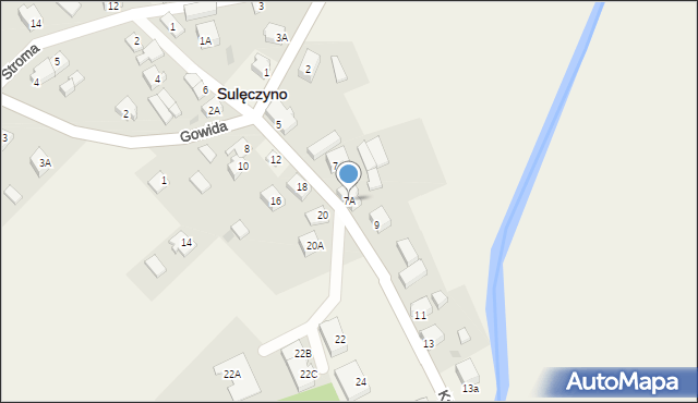 Sulęczyno, Kaszubska, 7A, mapa Sulęczyno