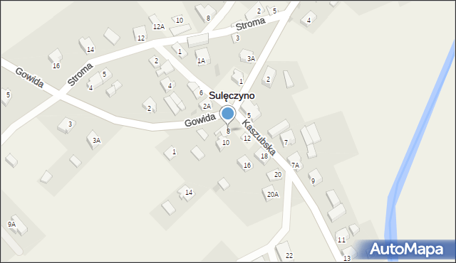 Sulęczyno, Kaszubska, 8, mapa Sulęczyno