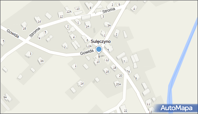 Sulęczyno, Kaszubska, 8, mapa Sulęczyno